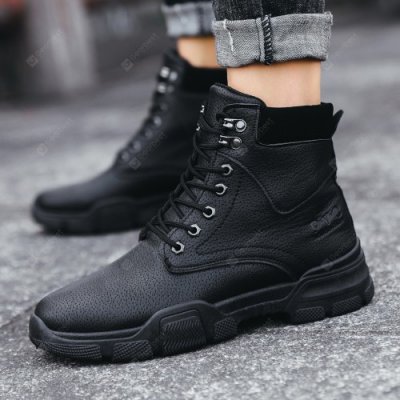 Men High Top Steel Toe Boots Lace Up Work Safety Shoes Army Combat Hiking