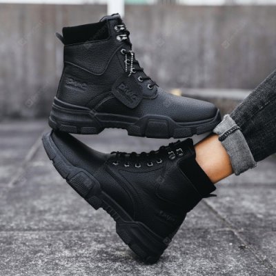 Men High Top Steel Toe Boots Lace Up Work Safety Shoes Army Combat Hiking